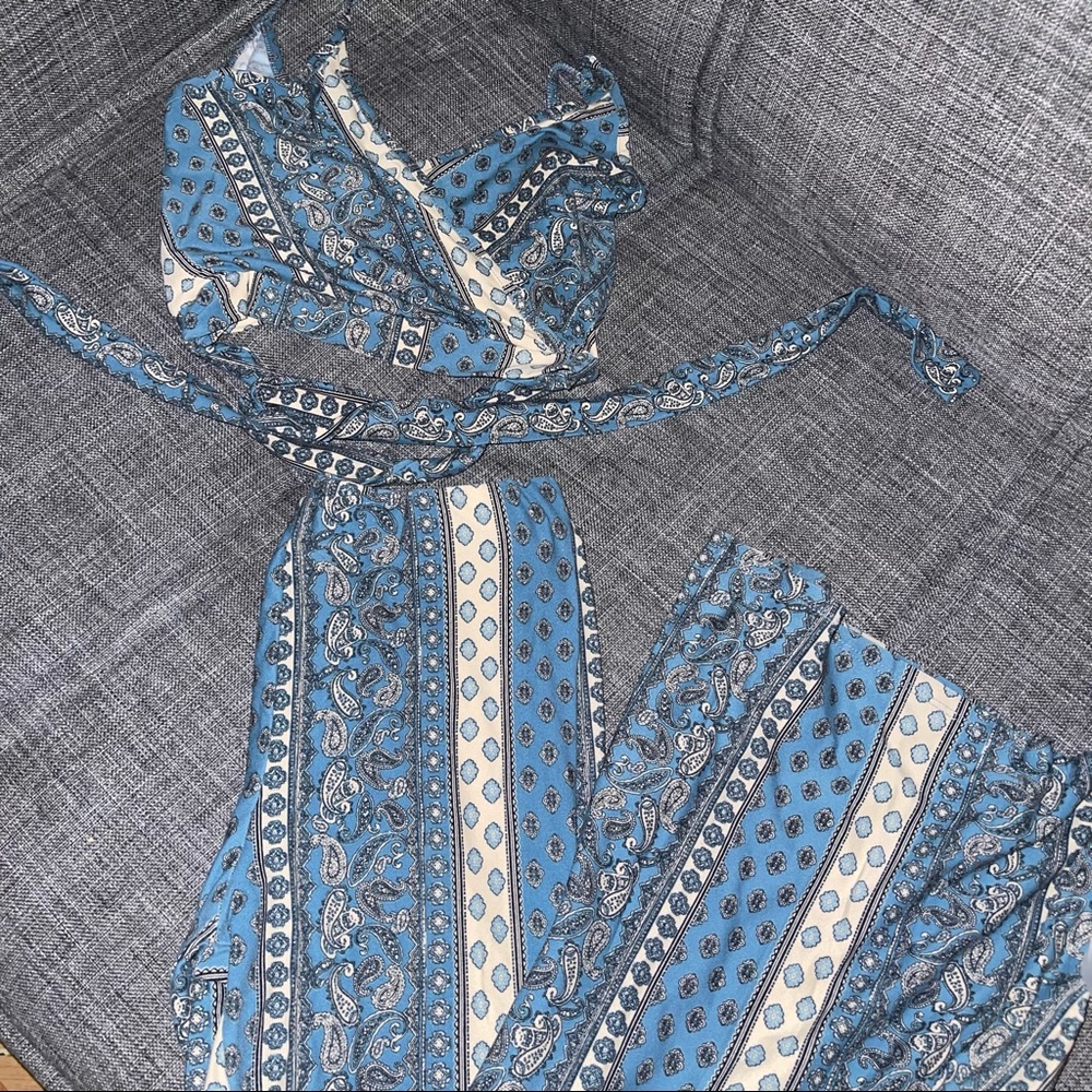 2 piece flare pants set